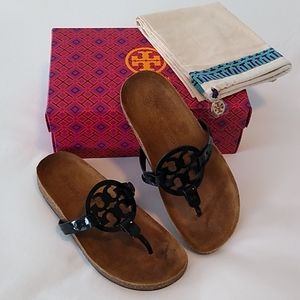 TORY BURCH Miller Cloud  Leather Cork Size 7